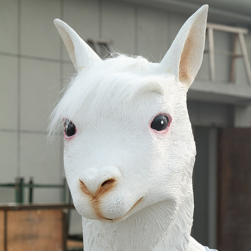 神兽头套面具 万圣节动物头套 cosplay道具 羊驼全头套