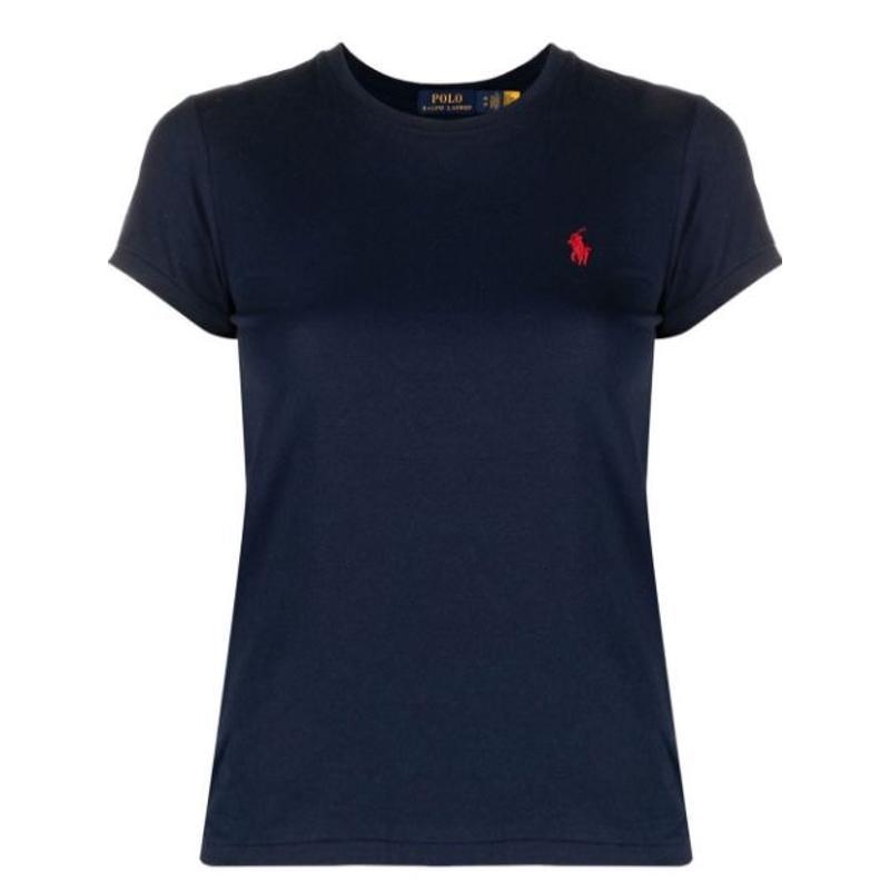 Polo Ralph Lauren海军蓝短袖 polo 衫女式经典百搭直筒下摆运动休闲T