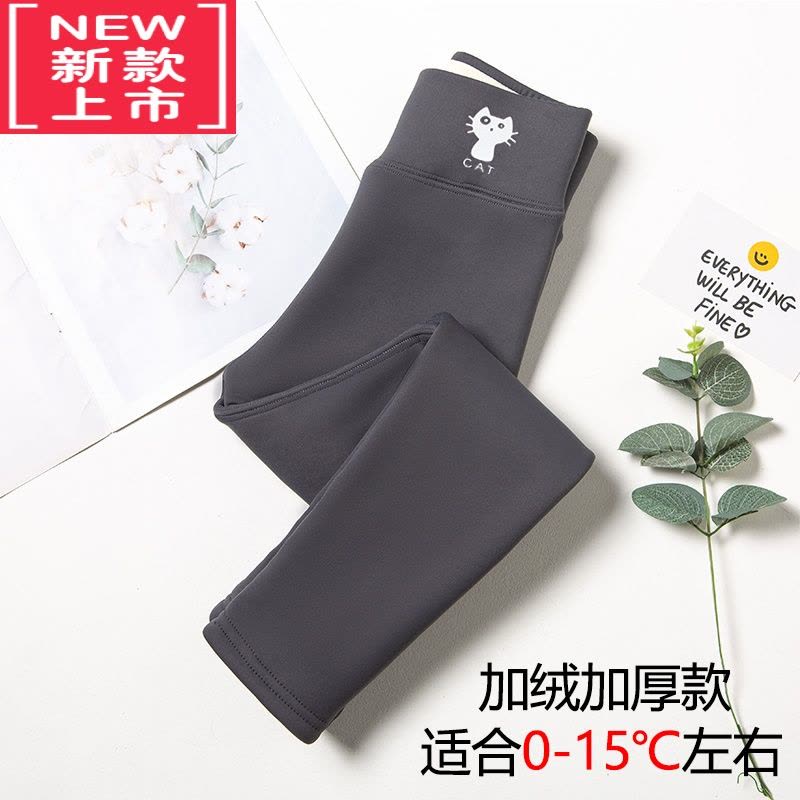 可莉允女童鲨鱼裤加绒加厚儿童瑜伽芭比保暖裤秋冬外穿女孩一体绒打底裤图片