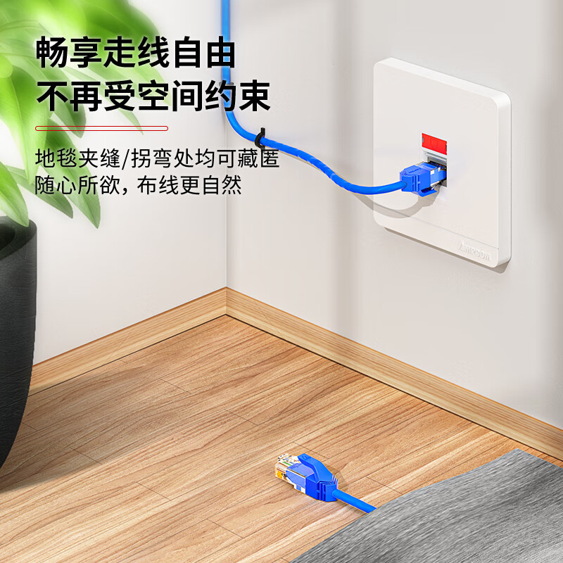 安普康(AMPCOM)六类千兆网线1.5米 阻燃无氧铜CAT6成品跳线 黑高清大图