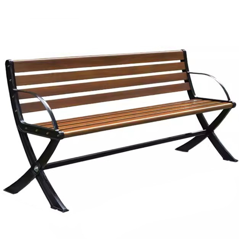 迅迈 1.2米公园椅 户外长椅 室外长条凳小区庭院露天休闲防腐实木塑木靠背座椅