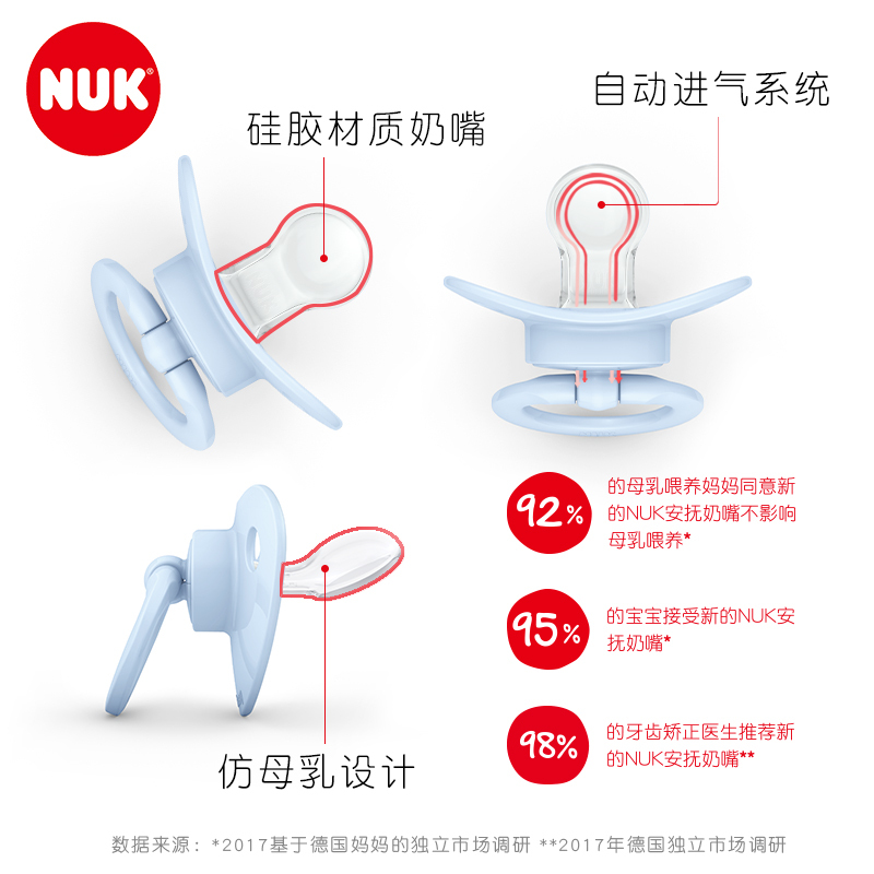 NUK安睡型硅胶安抚奶嘴(0-6个月)