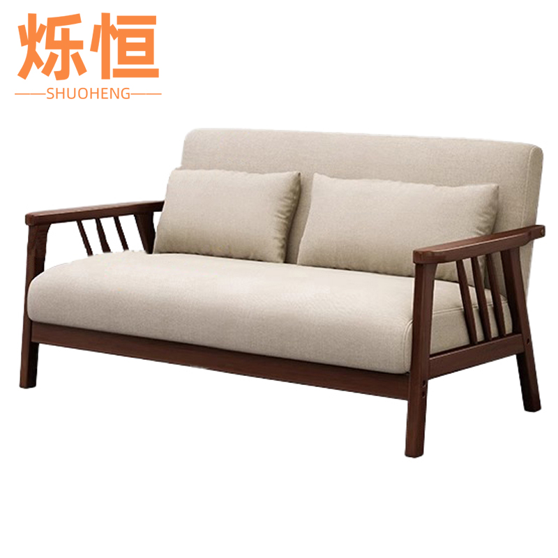 烁恒实木沙发单人张高清大图