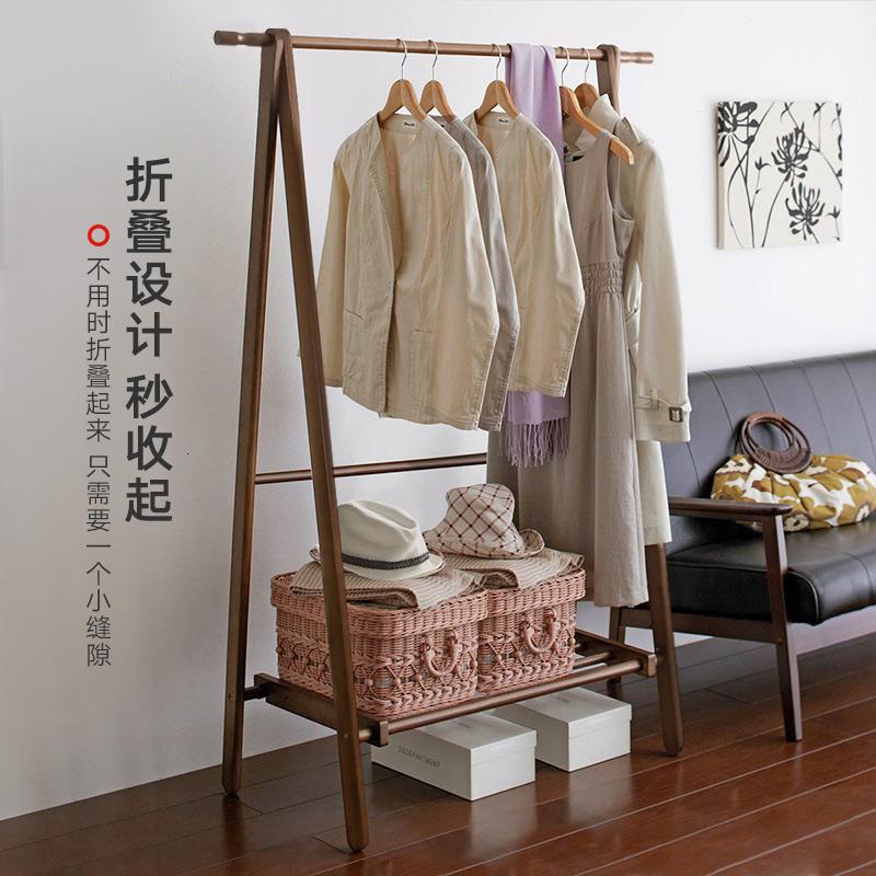 森美人创意衣帽架实木落地卧室简易挂衣架落地衣架简约现代衣服架子高清大图