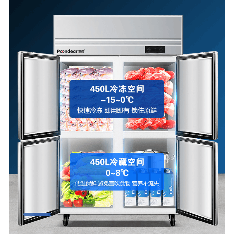 烹巅(Poondear)商用六门冰箱 全冷冻 PD-6D 工程款图片