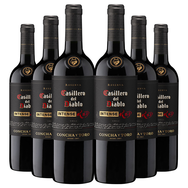 红魔鬼黑金浓郁珍藏红酒智利原瓶进口干红葡萄酒干露750ml6瓶视频