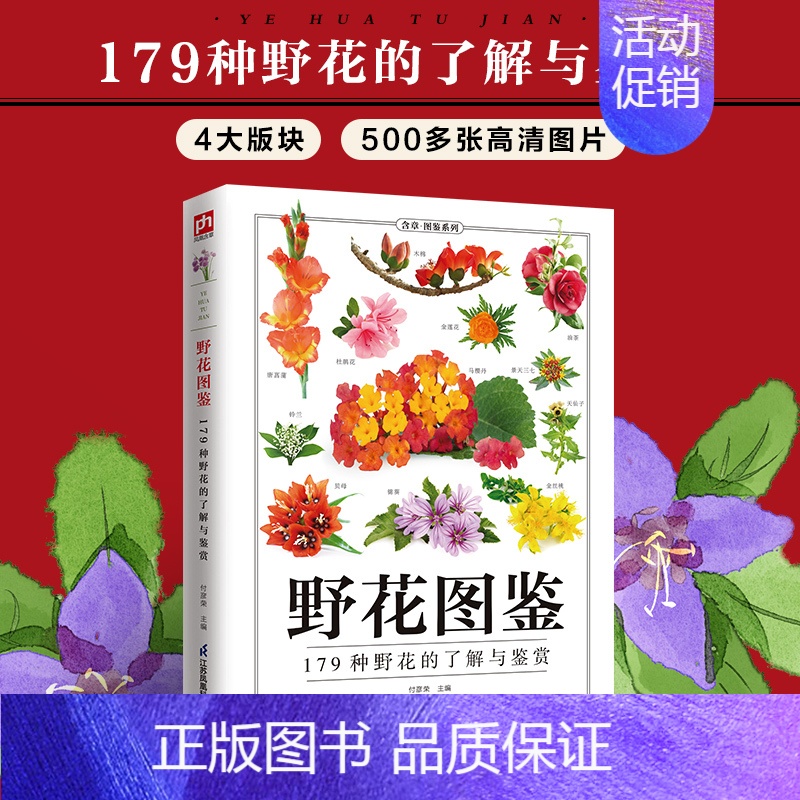 [正版]野花图鉴野花图鉴野花的基本知识从生活形态植物形态别名图片介绍野花的外形及特点从根本上认识野花自然科普图鉴百科书籍高清大图