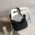 ins潮牌斜挎包男士帆布单肩包女生休闲背包新款日系男包_904 黑色-无挂件