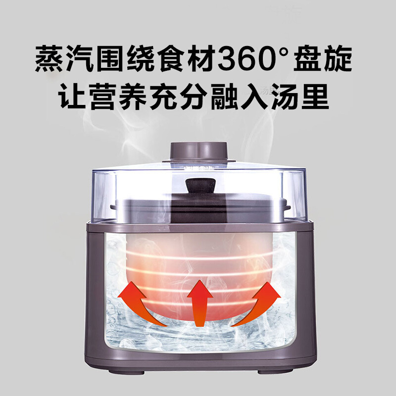 美的(Midea)5胆电炖锅煲汤锅电炖盅炖汤锅隔水炖锅1.6L容量TZS22F