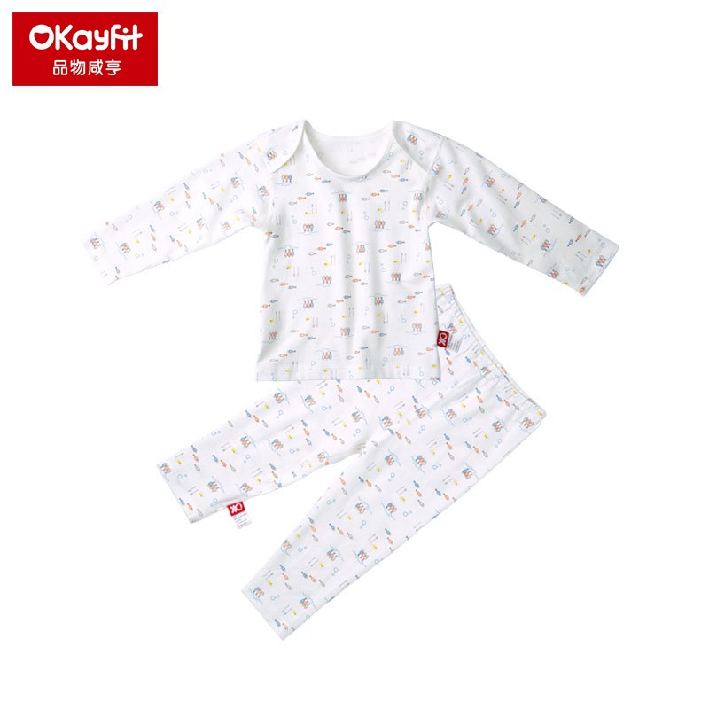 okayfit品物咸亨儿童内衣套装春季百搭款 四季款家居服男女宝宝款
