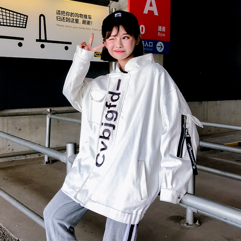 春秋新款韩版宽松港风情侣款原宿风衣外套ulzzang棒球服女学生潮