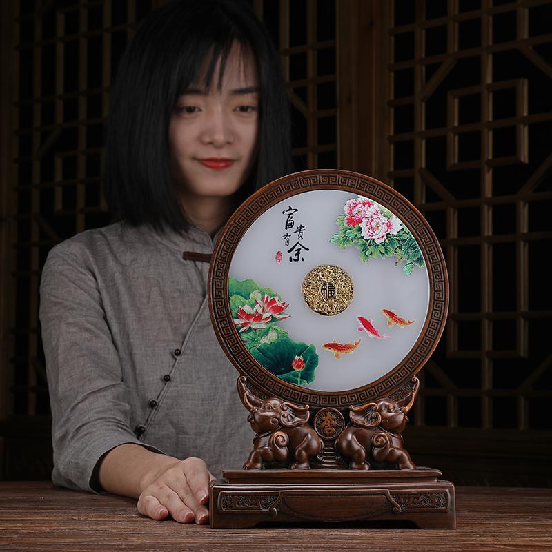 美帮汇大象摆件平安扣厅玄关客厅隔断中式电视柜装饰品现代简约办公室高清大图