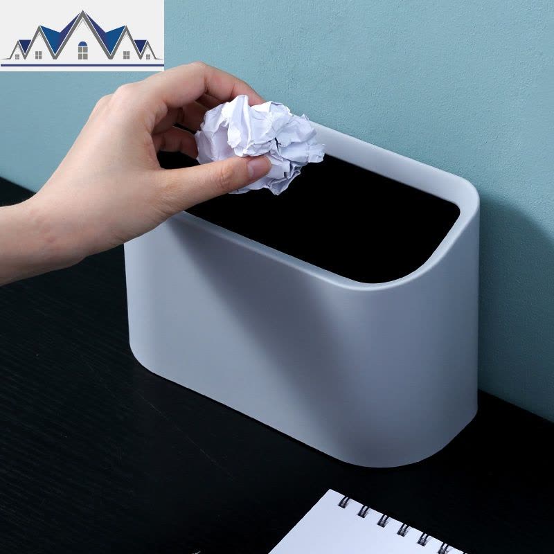 桌面垃圾桶家用客厅迷你创意塑料收纳桶茶几北欧简约小拉圾筒纸篓 三维工匠图片