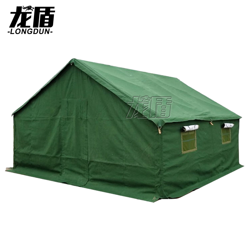 龙盾93型班用 寒区野外棉帐篷野外部分队行军训练拉练应急 军绿救灾帐篷 4.4米x4.6米