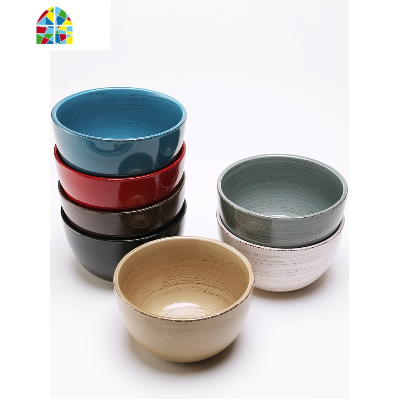 6英寸陶瓷碗面碗汤碗美式田园麦片碗大碗家用餐具fenghou绿孔雀6英寸