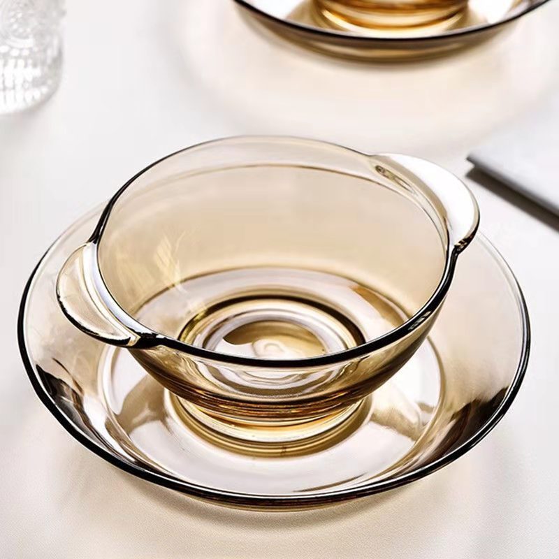 热尚家居茶色六件套碗盘杯套装_茶色杯碗盘6只装