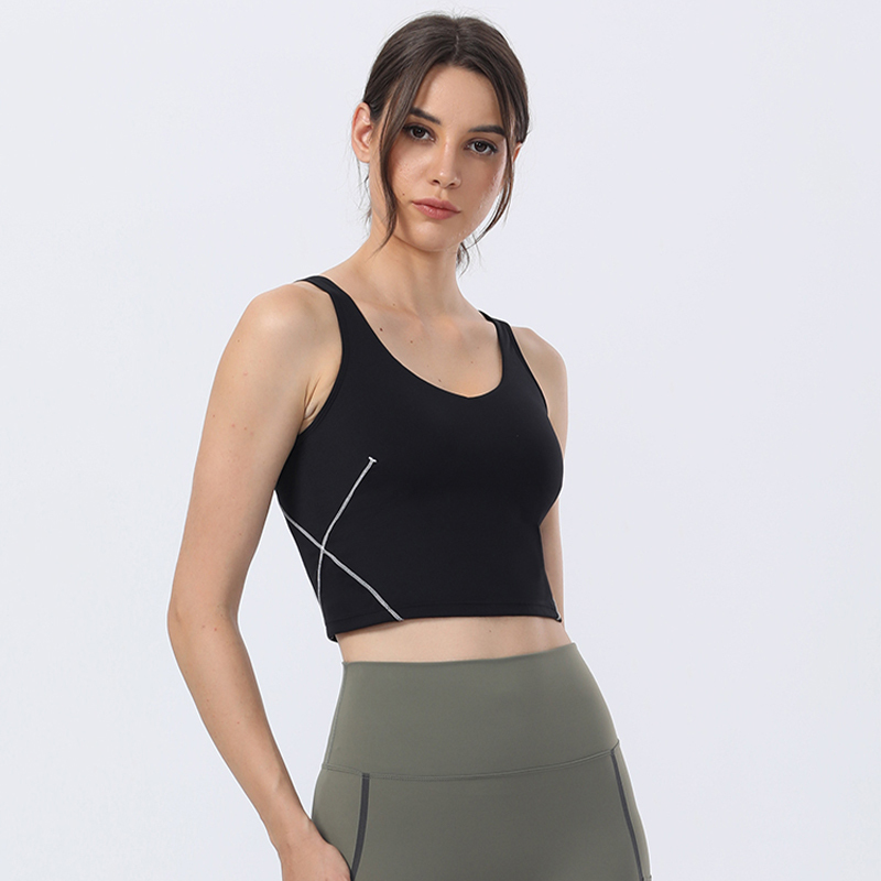 蒙洛里克运动内衣女防震防下垂跑步背心带胸垫健身服夏季款高强度瑜伽