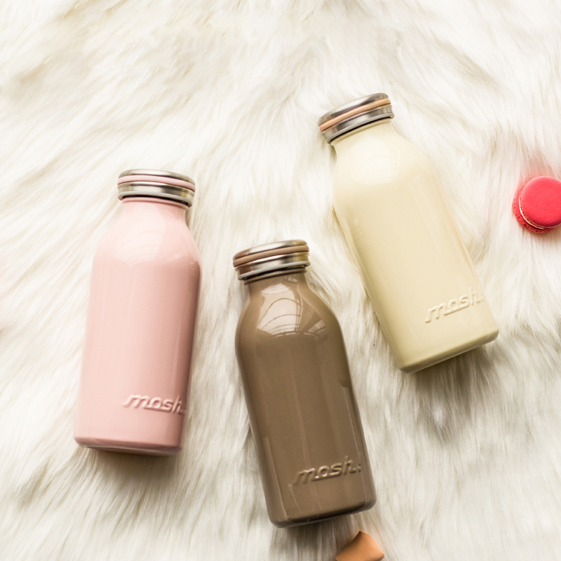 mosh 保温保冷杯牛奶瓶系列350ml 限定版珍珠蓝高清大图