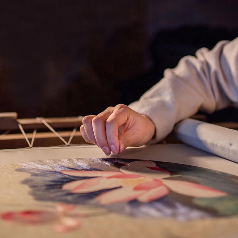 苏绣刺绣手工diy套件自绣材料包初学古风自绣入门莲花佛手图