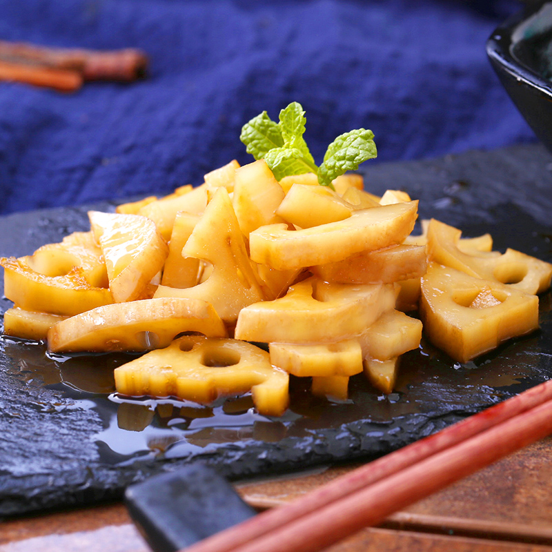 满300减210[三只松鼠黑鸭味脆莲藕 150g]休闲零食卤味小食高清大图