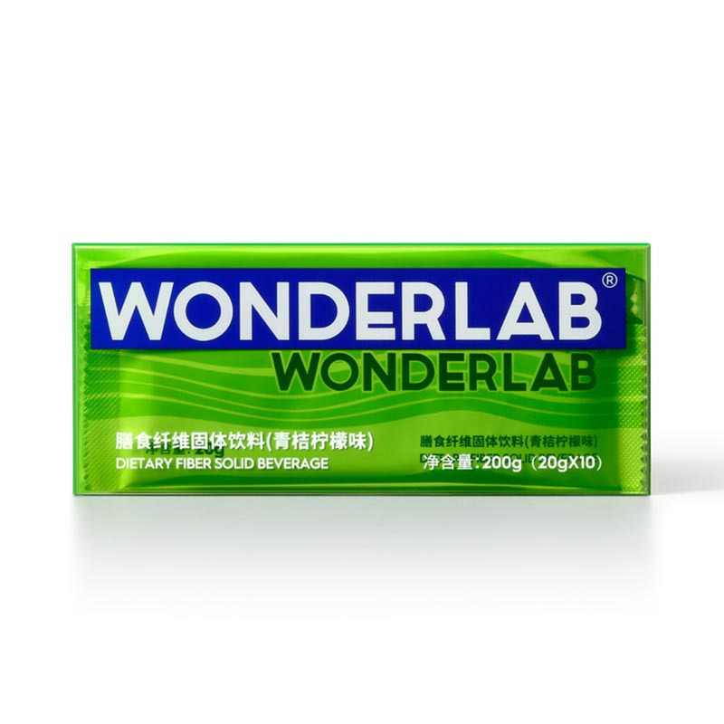 wonderlab白芸豆膳食纤维粉小绿条菊粉清肠胃无糖青桔柠檬味1盒装