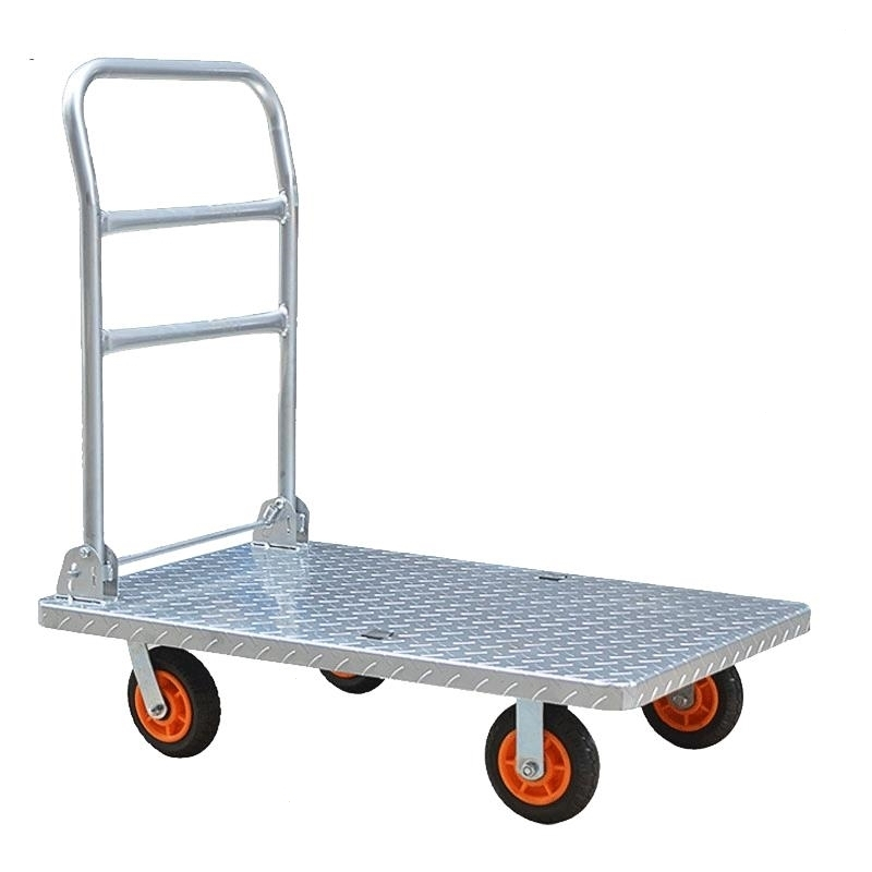 闪电客盾平板车拖车钢板手推车小推车四轮搬运车运货车铁板材料工具