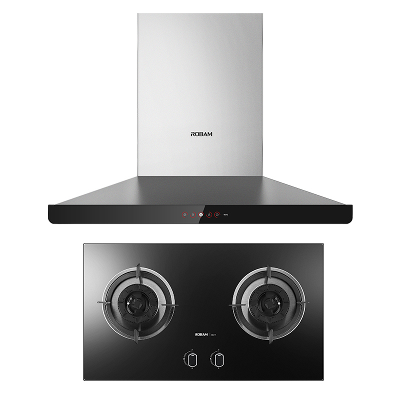 老板(ROBAM)欧式跨界大吸力油烟机燃气灶烟灶套餐CXW-200-66A2+9B17 全不锈钢机身