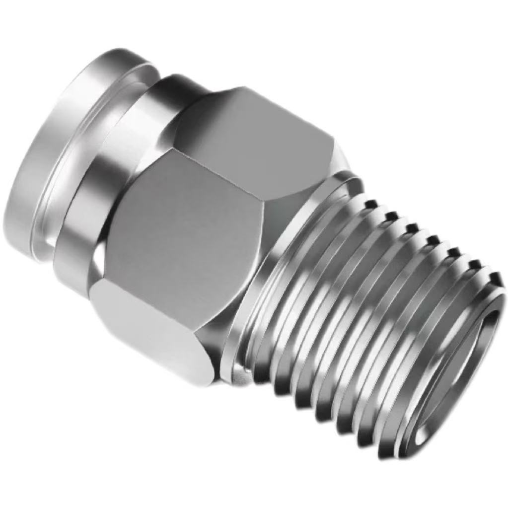 中锦科技 不锈钢气管快速接头接管口径12mm 螺纹1/8[1分]个高清大图
