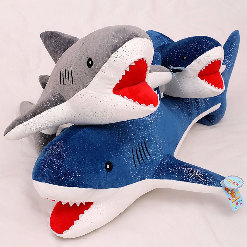 星空鲨鱼抱枕可爱大白鲨毛绒玩具生日礼物超萌布娃娃床上睡觉玩偶