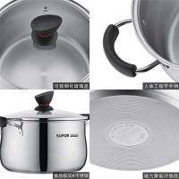 苏泊尔(SUPOR)304不锈钢汤锅复底煮锅22cm锅具电磁炉燃气通用煲汤炖锅学生多用火锅ST22Z1