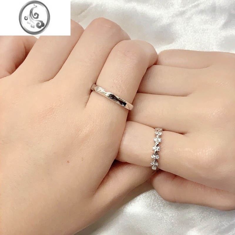 jimi银银为爱加冕情侣戒指一对男女对戒开口可调节轻奢小众情人节礼物