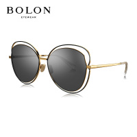 暴龙(BOLON)眼镜女 高清偏光太阳镜 新款宽边花瓣式墨镜 BL7012 B11-镜框哑黑/镜片暗黑反光