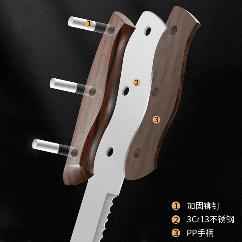 拜格(BAYCO)家用面包刀锯齿刀烘焙工具厨房不锈钢切吐司不掉渣刀具BD2801高清大图