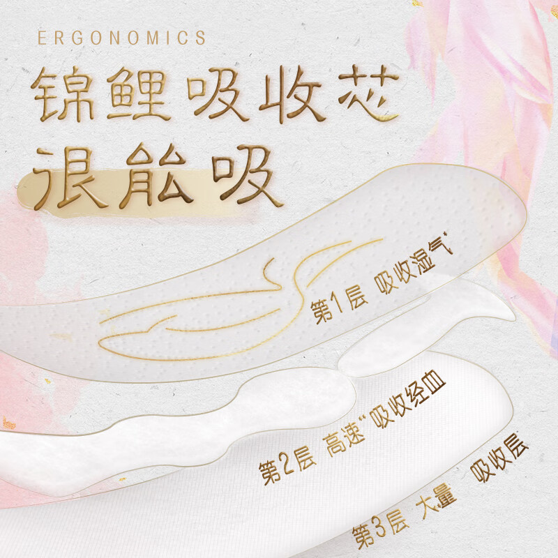 苏菲裸感S鎏光仙纸薄新中式卫生巾日用25cm10片*5包高清大图