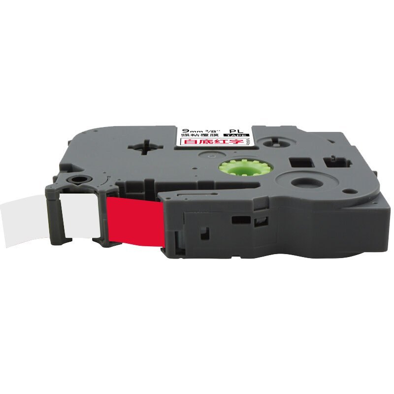 艾洁 标签带9mm白底红字PL-222 适用兄弟 PT-1010;1100CH;1280 TZe-222标签机色带