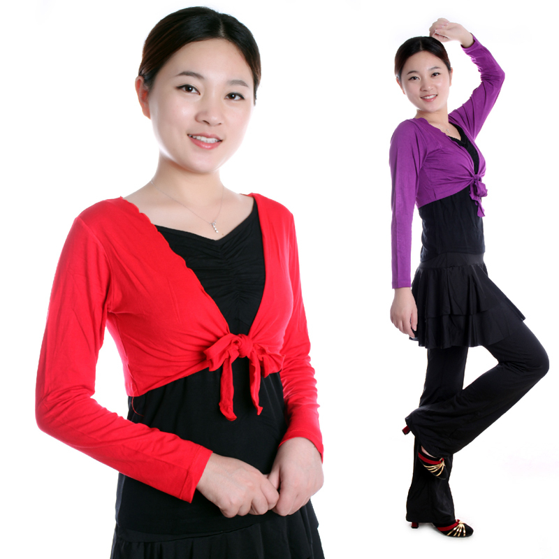 新款舞蹈服装练功服广场舞服装上衣新款短袖拉丁舞衣交谊舞舞衣女