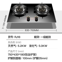 新飞燃气灶 双眼灶定时家用厨房台式嵌入式煤气灶燃气炉炉具大火力煤气炉煤气灶一级能效 RJ18 液化气