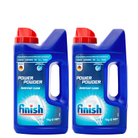 Finish洗碗机专用洗涤粉1k两瓶装西子美的方太碗碟祛除油污粉末污垢清洁剂洗涤剂多种餐具适用光亮碗碟