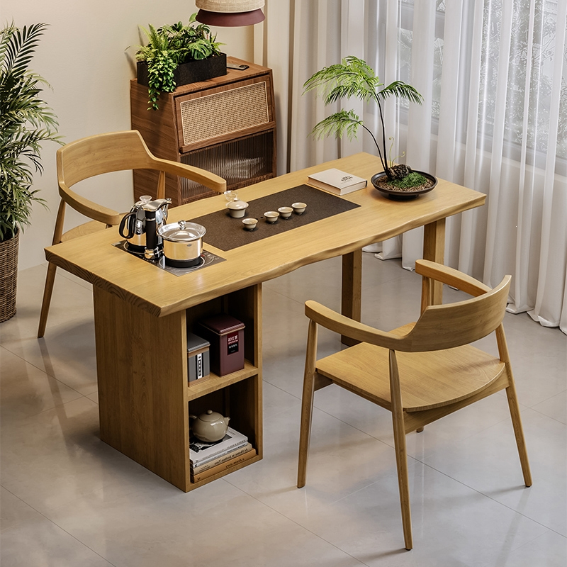 曼莎佳人阳台茶桌椅组合新中式木极简禅意茶台现代简约家用小户型
