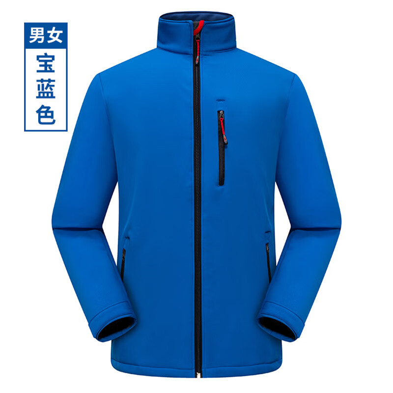谋福 户外防水防风保暖冲锋衣 单层战术软壳夹克外套 (男女款-宝蓝) M高清大图