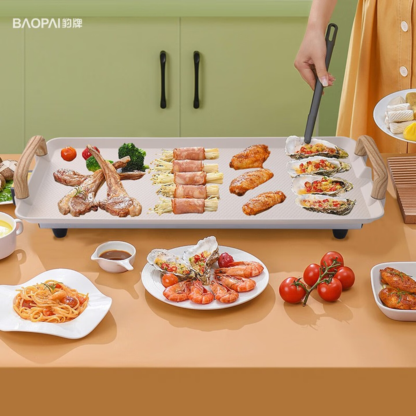 豹牌 (BAOPAI)BP-WD758 多功能炙烤盘 煎、炸、烤,一锅多用 多档位控温高清大图