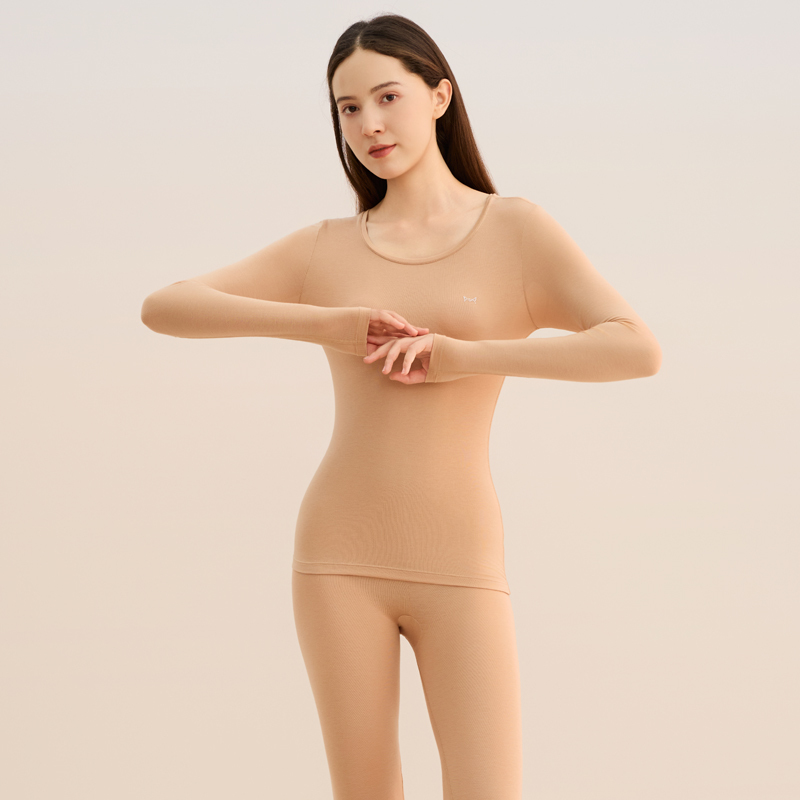 [轻燃衣]猫人女士超薄秋衣秋裤套装2025秋冬内穿打底衫 155g重