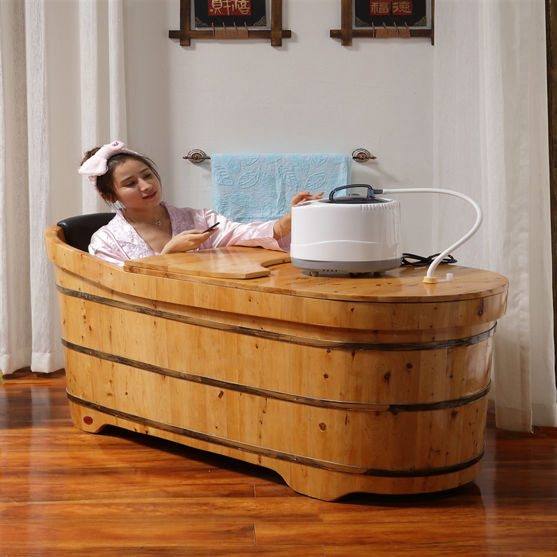 洗澡桶大人自动加热泡澡桶家用藤印象汗蒸浴缸盆沐浴桶烧水恒温木桶浴