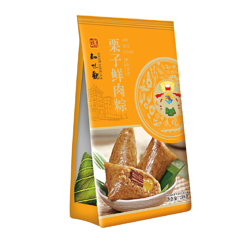 知味观栗子肉粽子140g*4只 知味观端午嘉兴口味粽子 真空早餐方便速食