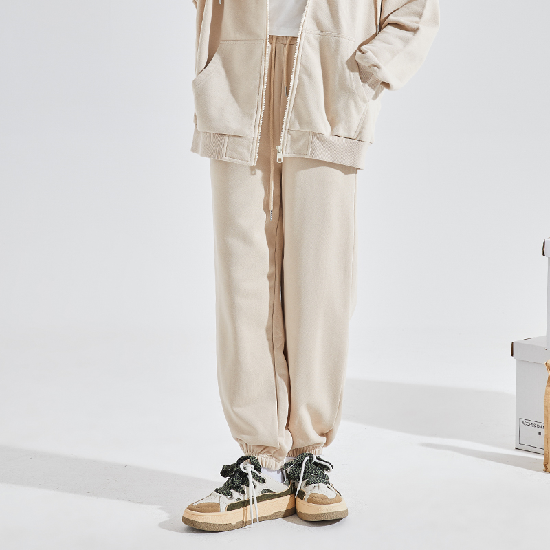 唐狮2022春装新款女套装女开衫外套两件套时尚休闲运动服_136 L 裤子茶白色