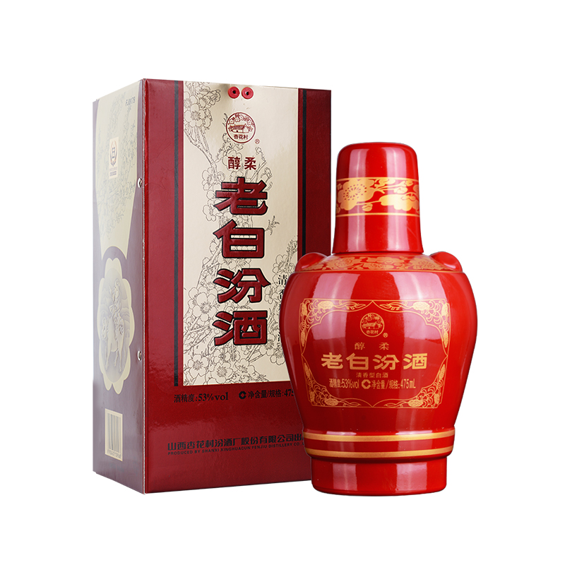 山西汾酒杏花村酒53度醇柔老白汾475ml*1瓶清香型白酒送礼喜宴高清大图