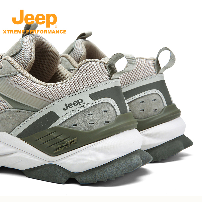 Jeep/吉普春夏户外气垫跑步鞋男士轻便透气登山徒步鞋防滑休闲鞋