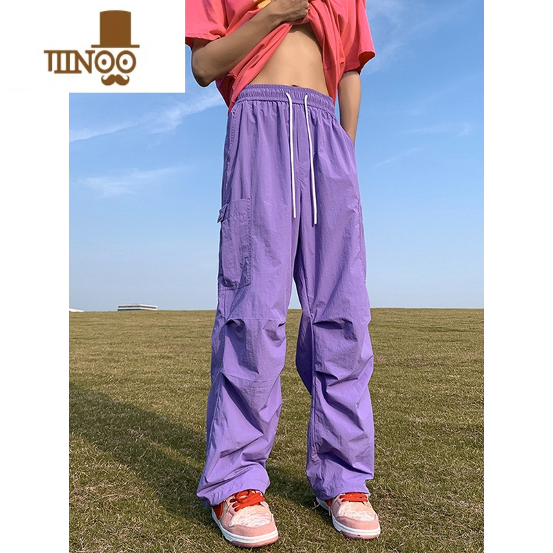 YANXU美式机能风冲锋裤男款夏季大码潮牌胖子宽松速干休闲伞兵工装裤子高清大图