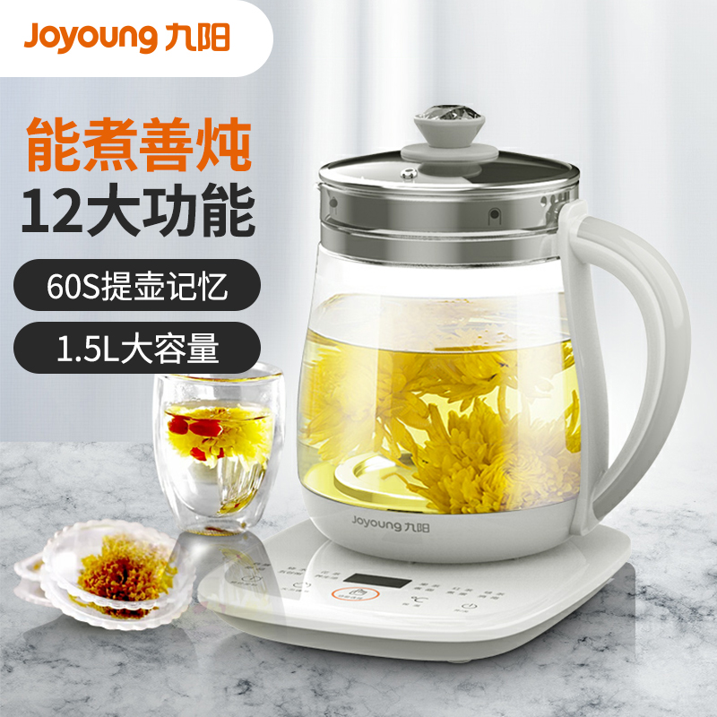 九阳DGD1506BQ养生壶家用全自动花茶壶多功能办公室小型电煮茶器 白色LL88KS