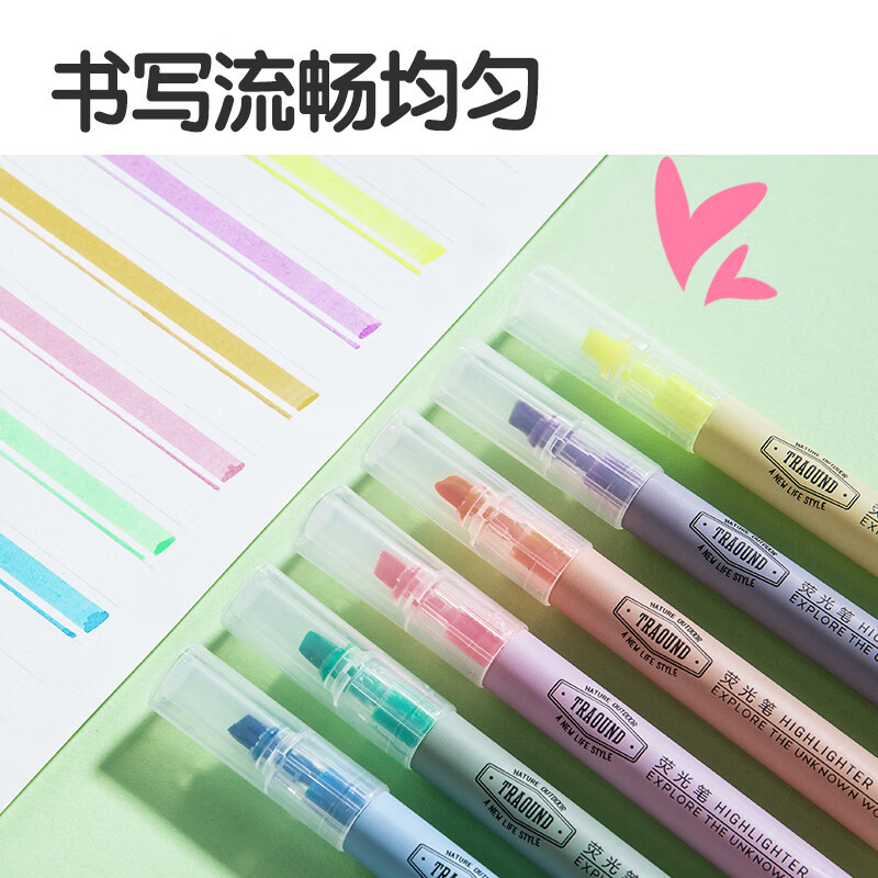 得力(deli)经典6色荧光笔彩色醒目标记笔 办公记号笔手帐S624